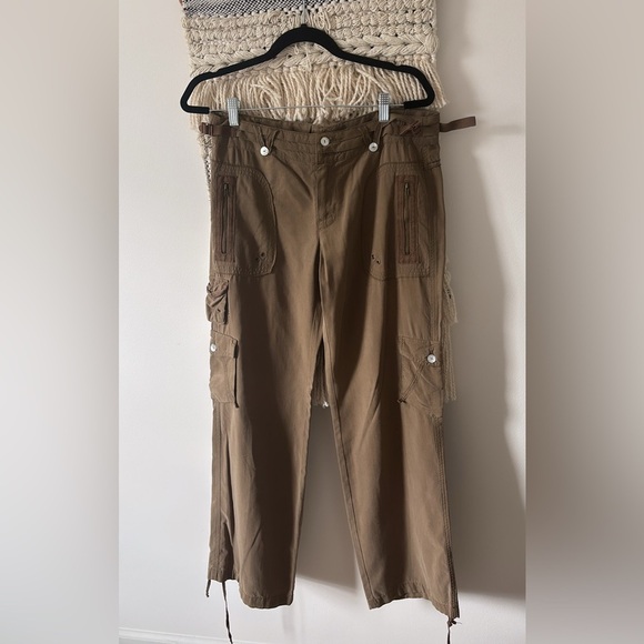 Danang Surplus Indochine Silk Blend Wide Leg Cargo Pants Y2K Adjustable Da-Nang - Picture 1 of 8